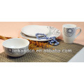 KC-00136 / juego de la cena de la porcelana / tazón de fuente de arroz, taza de café, placas del postre